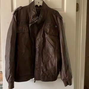 Men’s Calvin Klein brown leather jacket